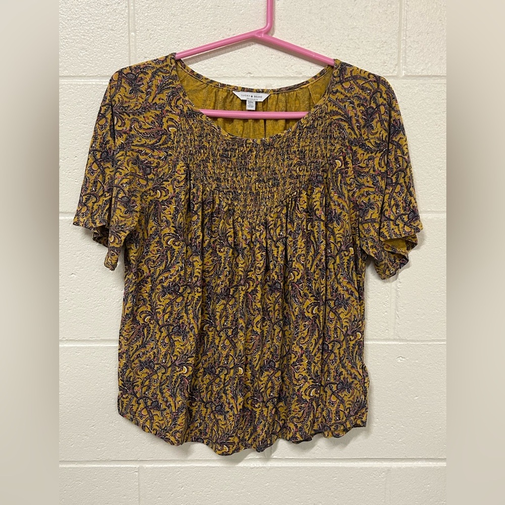 63. Lucky Brand Yellow and Purple Paisley Blouse